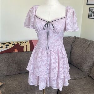Lush Lilac Lace Mini Dress